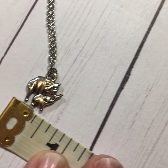Mother and Baby Elephant Pendant Necklace - Picture 12 of 12